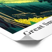 Große Smoky Mountains Vintage Reise Illustration Poster (Ecke)