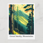 Große Smoky Mountains Vintage Reise Illustration Postkarte (Vorderseite)