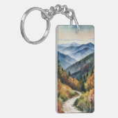 Große Smoky Mountains Wasserfarbener Schlüsselanhä Schlüsselanhänger (Vorderseite links)