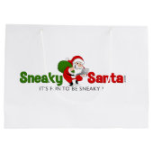 Große Sneaky Santa Gift Bag Geschenktüte (Rückseite)