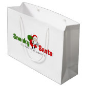 Große Sneaky Santa Gift Bag Geschenktüte (Rückseite Schrägansicht)