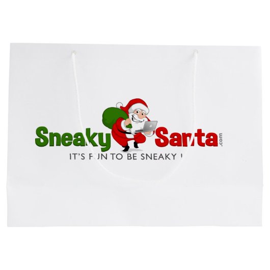 Große Sneaky Santa Gift Bag Große Geschenktüte (Rückseite)