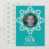 Große Snowflake Blue Foto Ferienkarte Feiertagskarte (Vorne/Hinten)