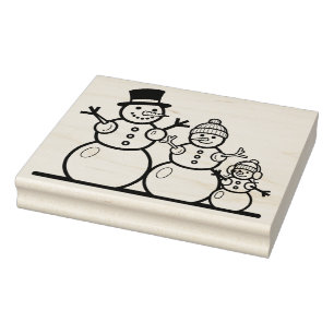 Große Snowman-Familie Gummistempel
