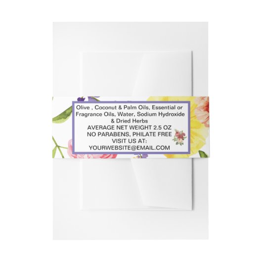 große SOAP BAND CUSTOMIZE Einladung Bauchband (Vorderseite Beispiel)