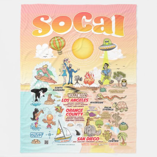 Große SoCal-Fleece-Decke Fleecedecke (Vorderseite)