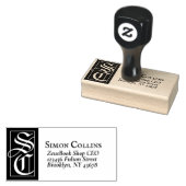 Große solide Monogramm-Rücksendeadresse Gummistempel (Stempel)