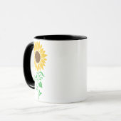 Große Sonnenblume Botanische Kunst Tasse (Vorderseite Links)