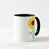 Große Sonnenblume Botanische Kunst Tasse (VorderseiteRechts)