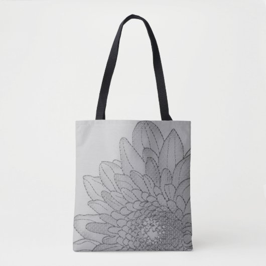 Große Sonnenblume Grau Grafik | Tasche (Vorderseite)