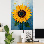 Große Sonnenblume Poster (Heimbüro)