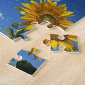 große Sonnenblume strahlt gelb blau Himmel weiß we Puzzle (Seite)