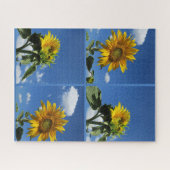 große Sonnenblume strahlt gelb blau Himmel weiß we Puzzle (Horizontal)