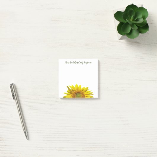 Große Sonnenblume vom Schreibtisch Personalisiert Post-it Klebezettel (Büro)