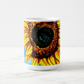 Große Sonnenblumen Aquarellmalerei Kaffeetasse (Mittel)