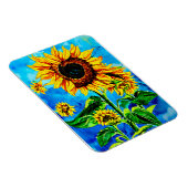 Große Sonnenblumen Aquarellmalerei Magnet (Rechte Seite)