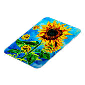Große Sonnenblumen Aquarellmalerei Magnet (Linke Seite)