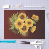 Große Sonnenblumen bemalt rustikale Vintage Decoup Seidenpapier (Handwerk)