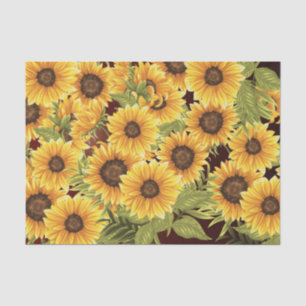 Große Sonnenblumen bemalt rustikale Vintage Decoup Seidenpapier