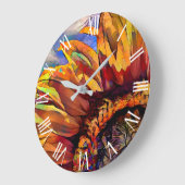 Grosse Sonnenblumen Große Wanduhr (Winkel)