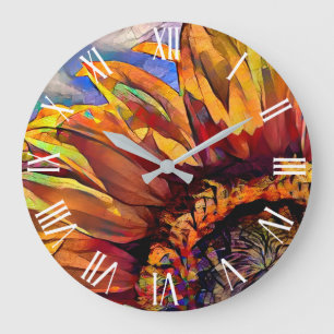 Grosse Sonnenblumen Große Wanduhr
