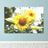 Große Sonnenblumen Leinwanddruck (Insitu (Holzboden))