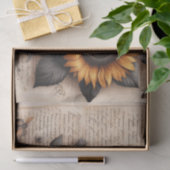 Große Sonnenblumen mit Bienen auf Skript Seidenpapier (Geschenk)