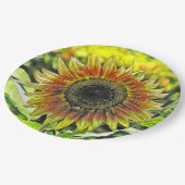 GROßE SONNENBLUMEN-PAPIERTELLER PAPPTELLER (Schrägansicht)