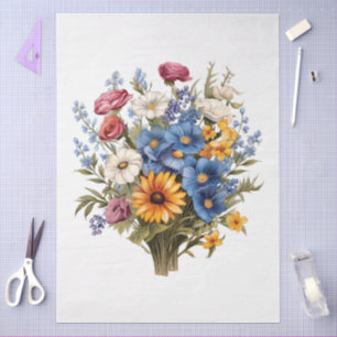 Große Sonnenblumen und gemischtes Florals Bouquet Seidenpapier