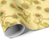 Große Sonnenblumenmuster Geschenkpapier (Rolleneckpunkt)