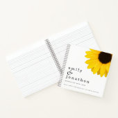 Große Sonnenblumennamen Hochzeitsgästebuch Notizblock (Innenseite)