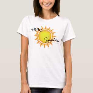 Große Sonnengrafik mit den Worten "Hello Sunshine" T-Shirt