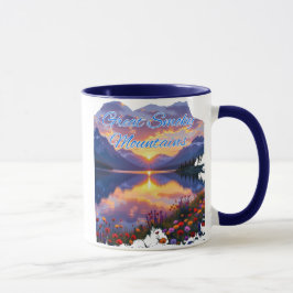 Große Sonnenuntergänge aus rauchigen Bergen Tasse