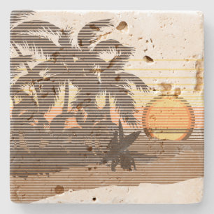 Große Sonnenuntergangsstreifen Hawaiian Tiki Bar U Steinuntersetzer
