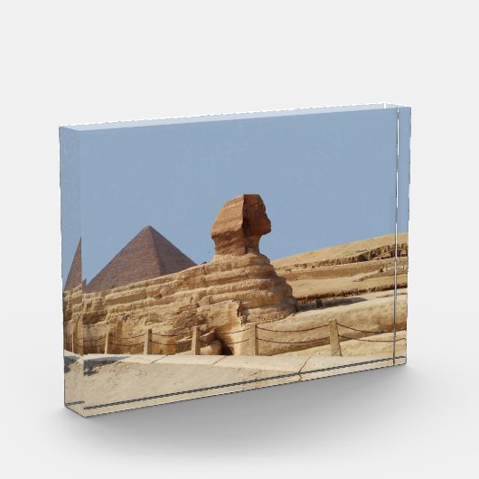 Große Sphinx auf dem Plateau von Gizeh. Ägypten, A Fotoblock (Links)
