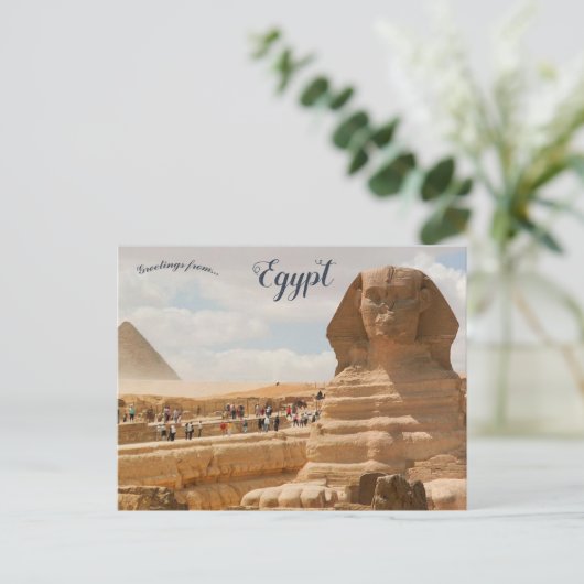 Große Sphinx aus Gizeh Ägypten Postkarte (Stehend Vorderseite)