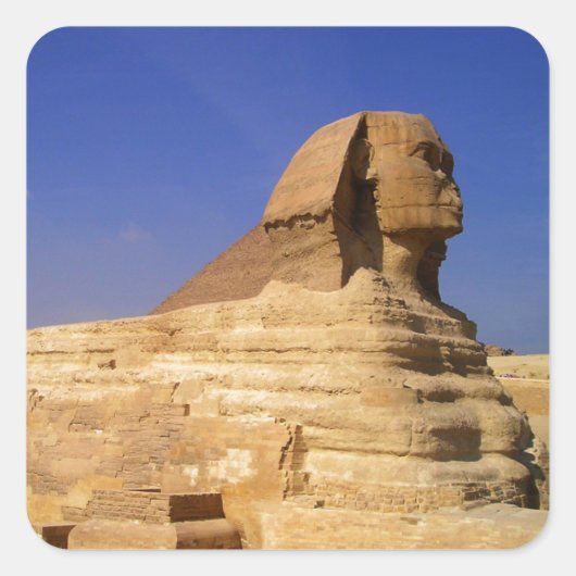 Große Sphinx aus Gizeh, Ägypten Quadratischer Aufkleber (Vorderseite)
