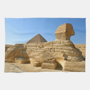 Große Sphinx aus Gizeh mit Ghafre-Pyramide - Ägypt Geschirrtuch
