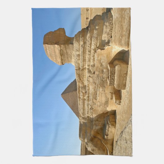 Große Sphinx aus Gizeh mit Ghafre-Pyramide - Ägypt Geschirrtuch (Vertikal)