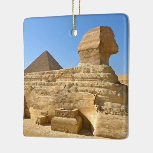 Große Sphinx aus Gizeh mit Ghafre-Pyramide - Ägypt Keramikornament (Links)