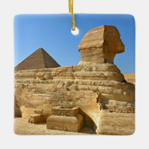 Große Sphinx aus Gizeh mit Ghafre-Pyramide - Ägypt Keramikornament