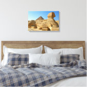 Große Sphinx aus Gizeh mit Ghafre-Pyramide - Ägypt Leinwanddruck (Insitu (Schlafzimmer))