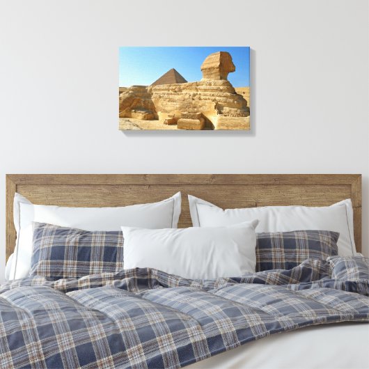 Große Sphinx aus Gizeh mit Ghafre-Pyramide - Ägypt Leinwanddruck (Insitu (Schlafzimmer))