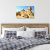 Große Sphinx aus Gizeh mit Ghafre-Pyramide - Ägypt Leinwanddruck (Insitu (Schlafzimmer))