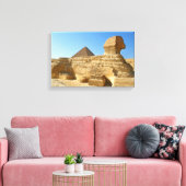 Große Sphinx aus Gizeh mit Ghafre-Pyramide - Ägypt Leinwanddruck (Insitu (Wohnzimmer))