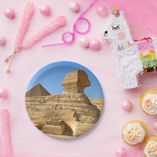 Große Sphinx aus Gizeh mit Ghafre-Pyramide - Ägypt Pappteller (Party)