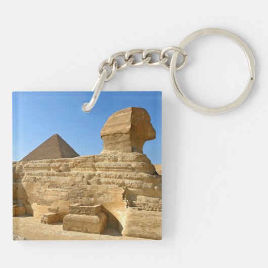 Große Sphinx aus Gizeh mit Ghafre-Pyramide - Ägypt Schlüsselanhänger (Rückseite)