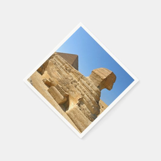 Große Sphinx aus Gizeh mit Ghafre-Pyramide - Ägypt Serviette (Ecke)