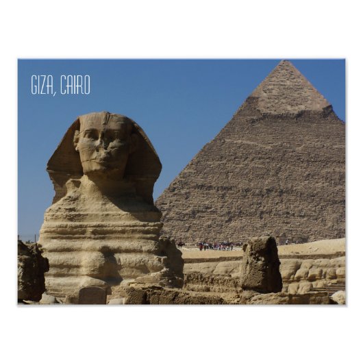 Große Sphinx Statue Giza Kairo Ägypten Souvenir Fotodruck (Vorne)
