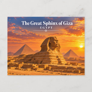 Große Sphinx von Giza Ägypten Sonnenuntergang Post Postkarte